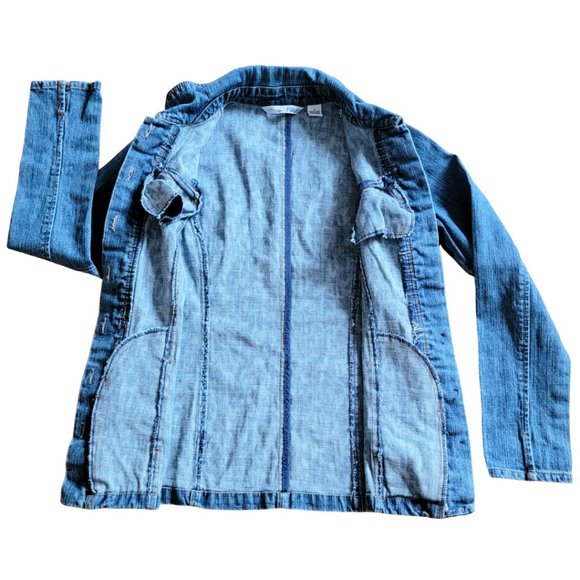 RXB Jean Jacket Blue Ruffled Trim Small (EUC) - Picture 6 of 6